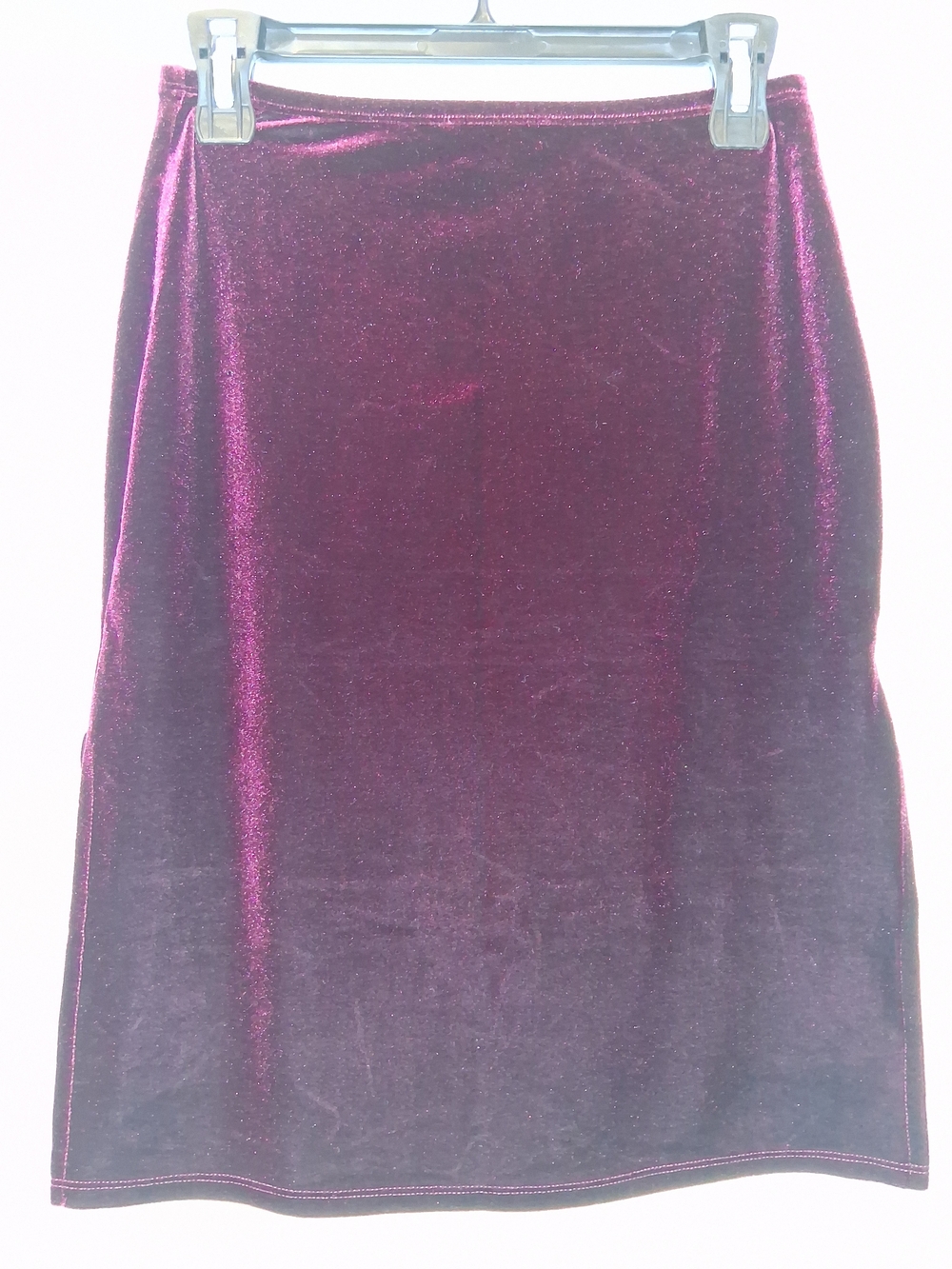 Velvet Midi Skirt in Purple